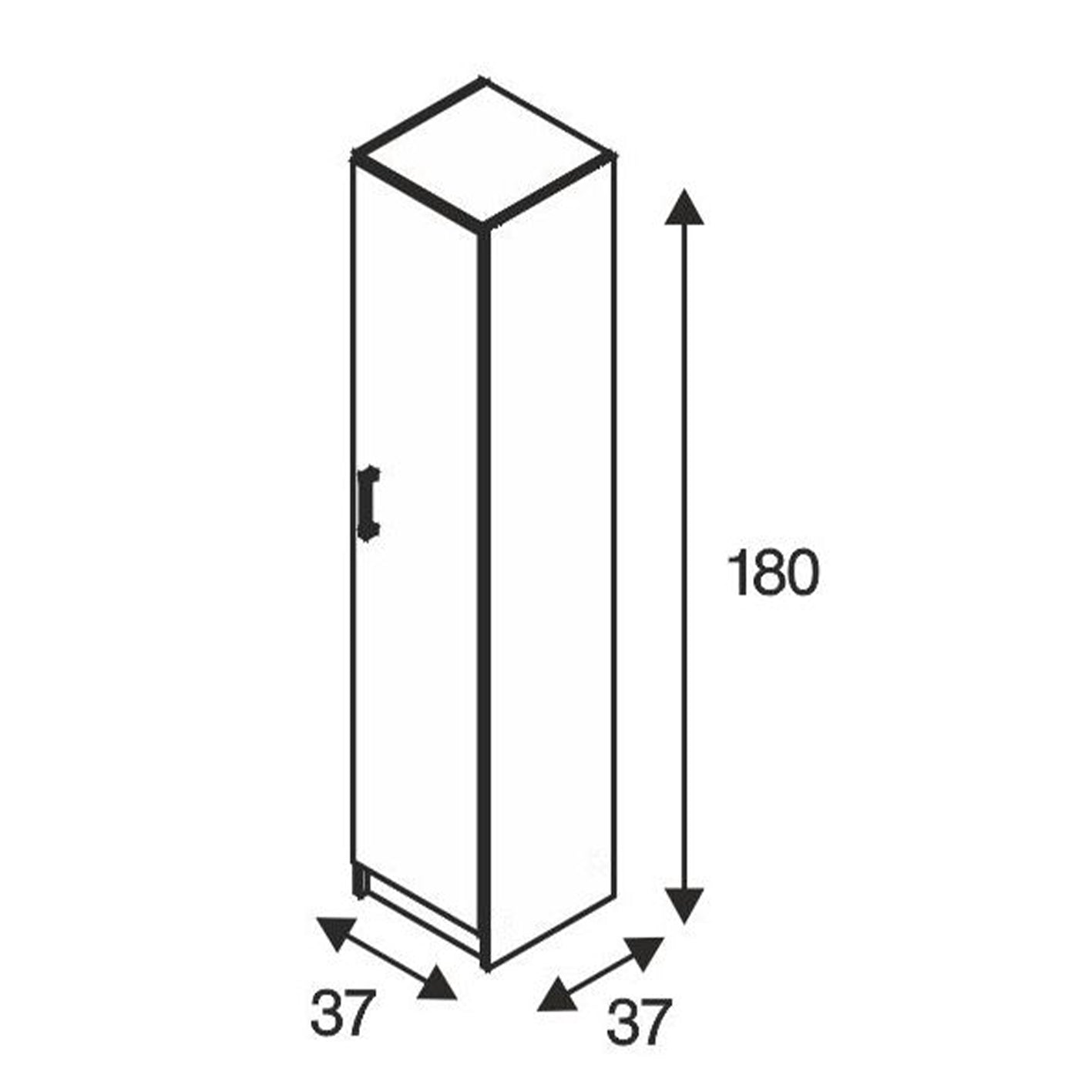 VITA White Utility Storage Cupboard - 1 Door Cabinet with 3 Shelves - Modular Storage for Kitchen or Utility Room
