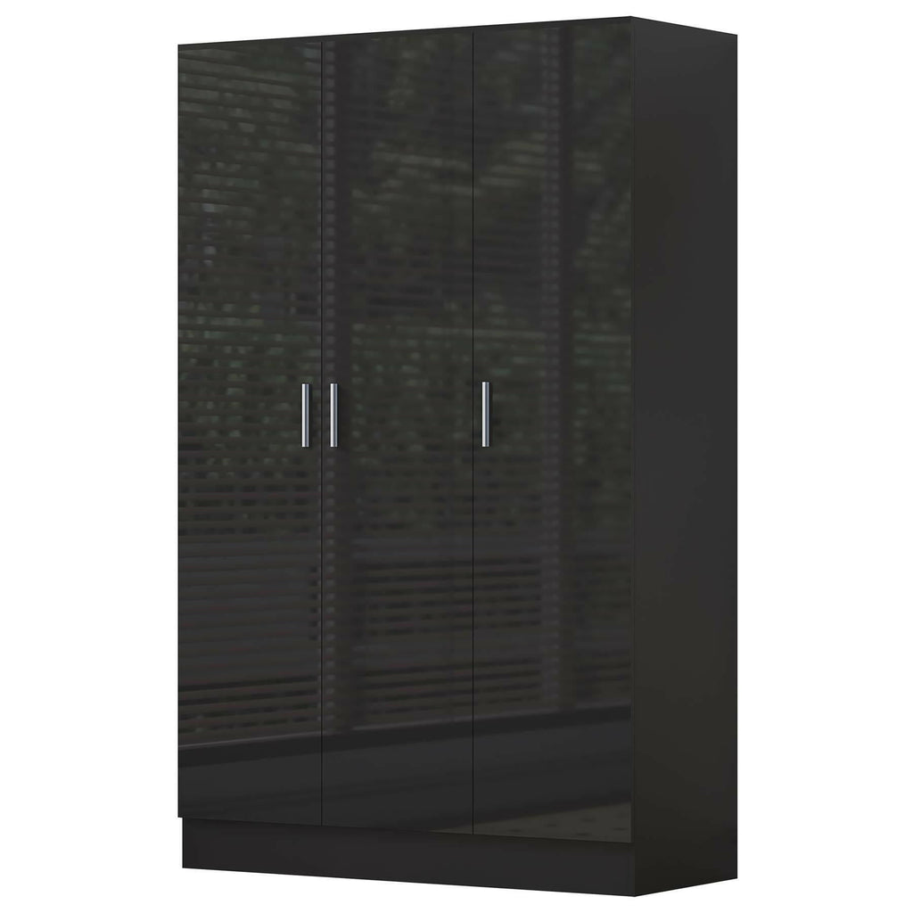 2 door wardrobe black