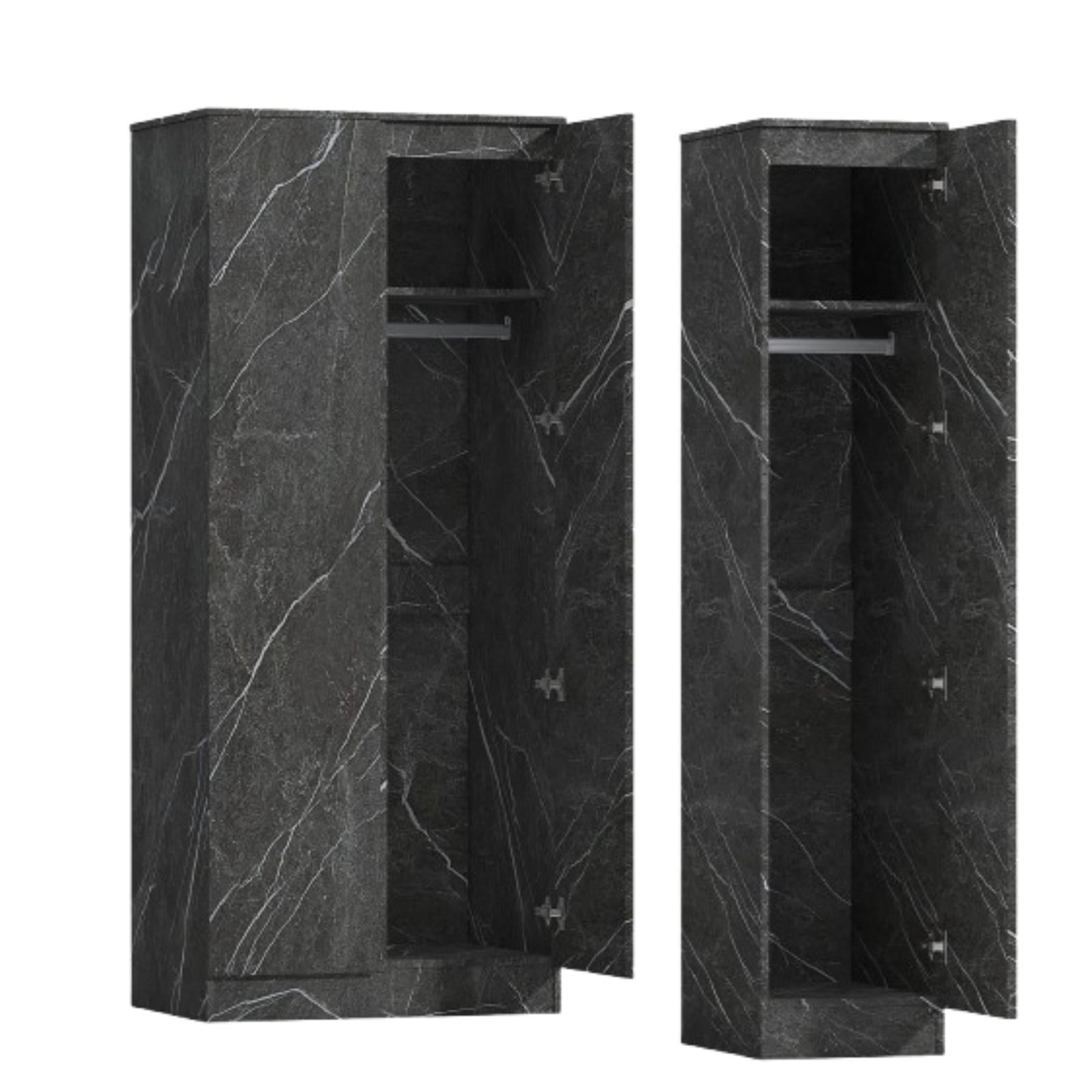 ZITA Grey Marble Effect 2 Piece Wardrobe Set - 2 Door and 1 Door, Spacious Bedroom Storage Solutions