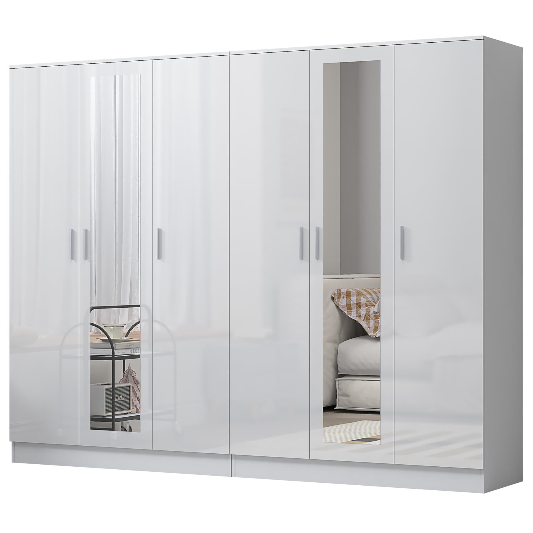 REFLECT 2pc Wardrobe Bundle - 3 Door Mirror + 3 Door Mirror - 4 Colour Options