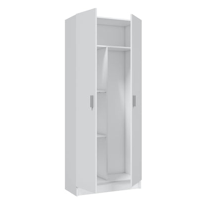 BALTIC Tall White Bathroom Storage Cabinet with 2 Doors- Slim Reversible Design