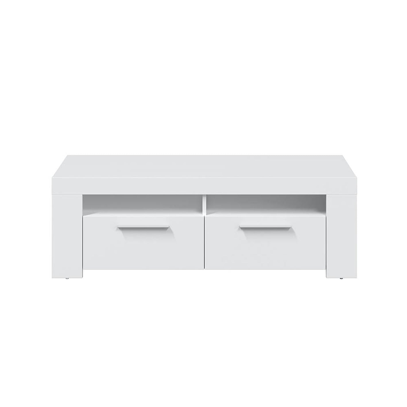 AMBIT White Dual Zone Under TV Unit - Modern Media Entertainment Cabinet