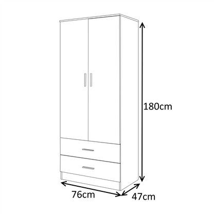 REFLECT High Gloss Bedroom Furniture Wardrobe Chest Bedside Desk in Grey/White