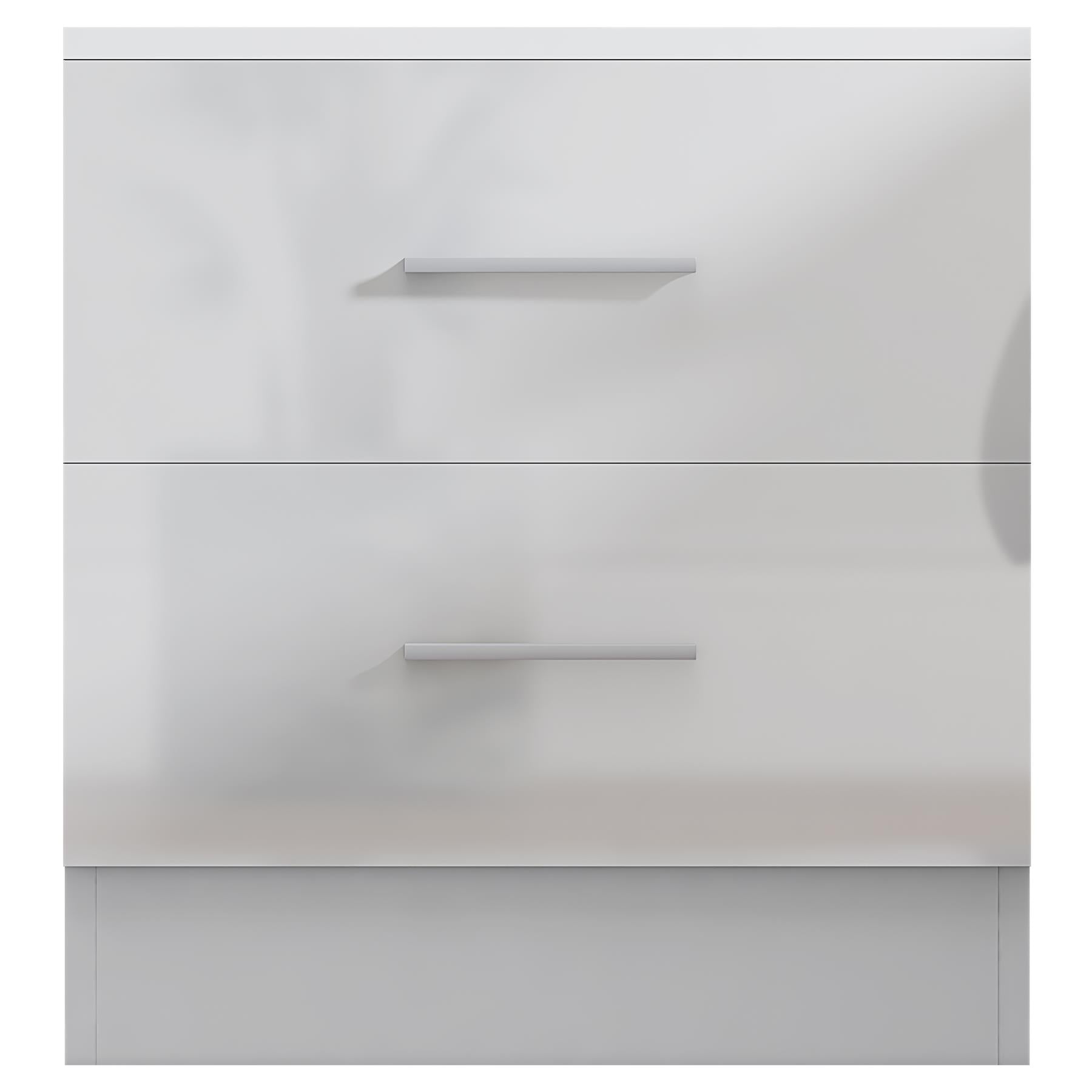 REFLECT High Gloss Bedroom Furniture Wardrobe Chest Bedside Desk Option in White
