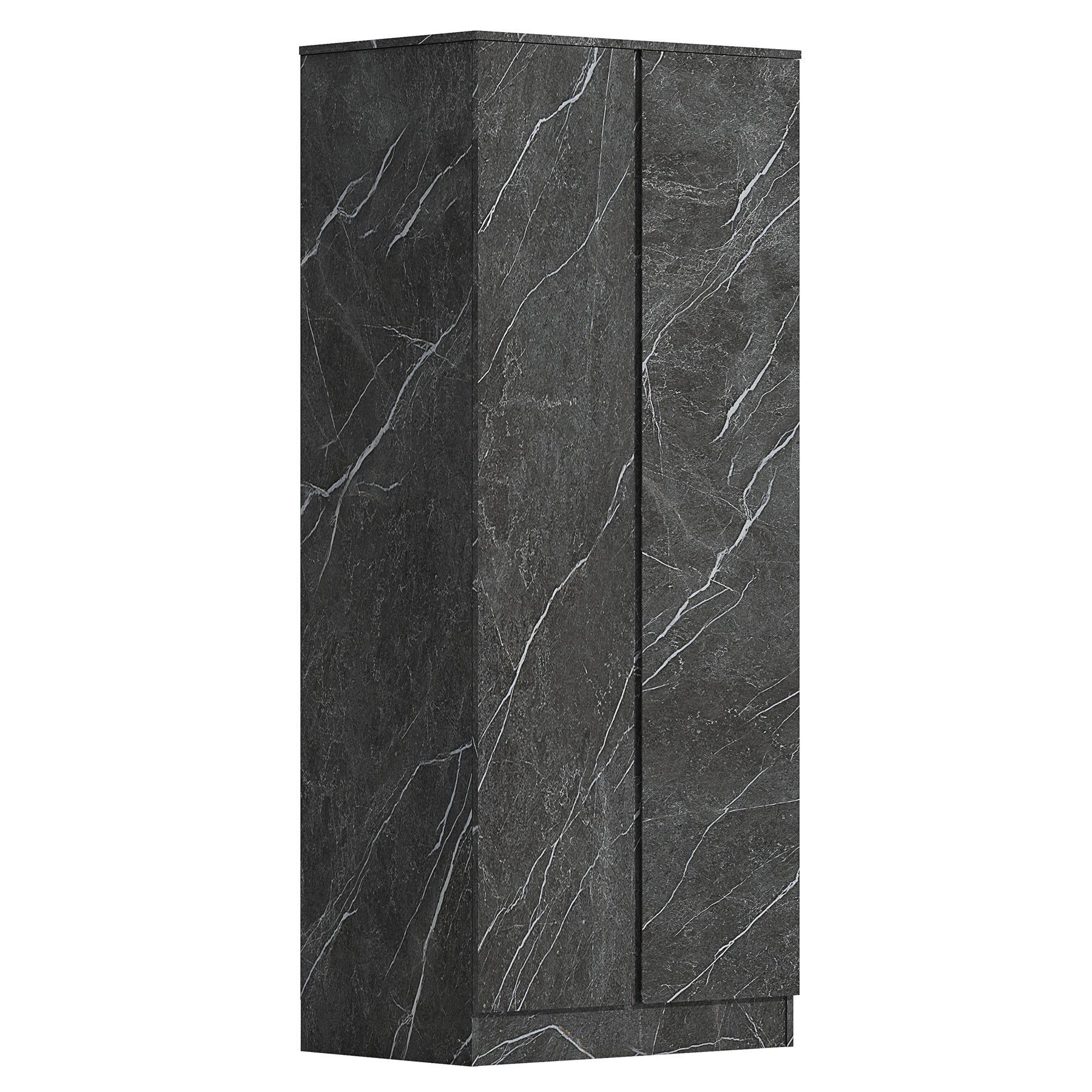 ZITA Grey Marble Effect 2 Piece Wardrobe Bundle - 2 x 2-Door Wardrobes