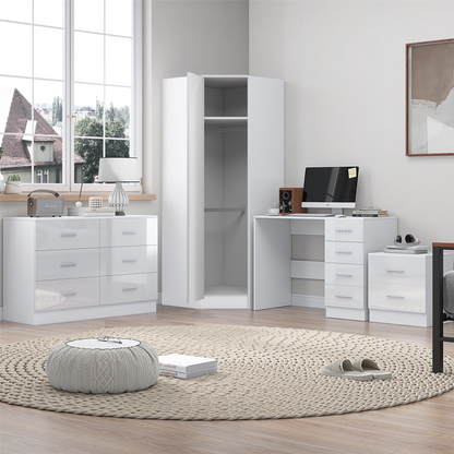 REFLECT 1dr Corner Bedroom Furniture Bundles Chest, Bedsides, Desks - 4 Colours