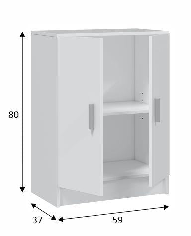 VITA Multi-Use White Cupboard Set- Freestanding & Wall Hung Storage Units for Home Organisation