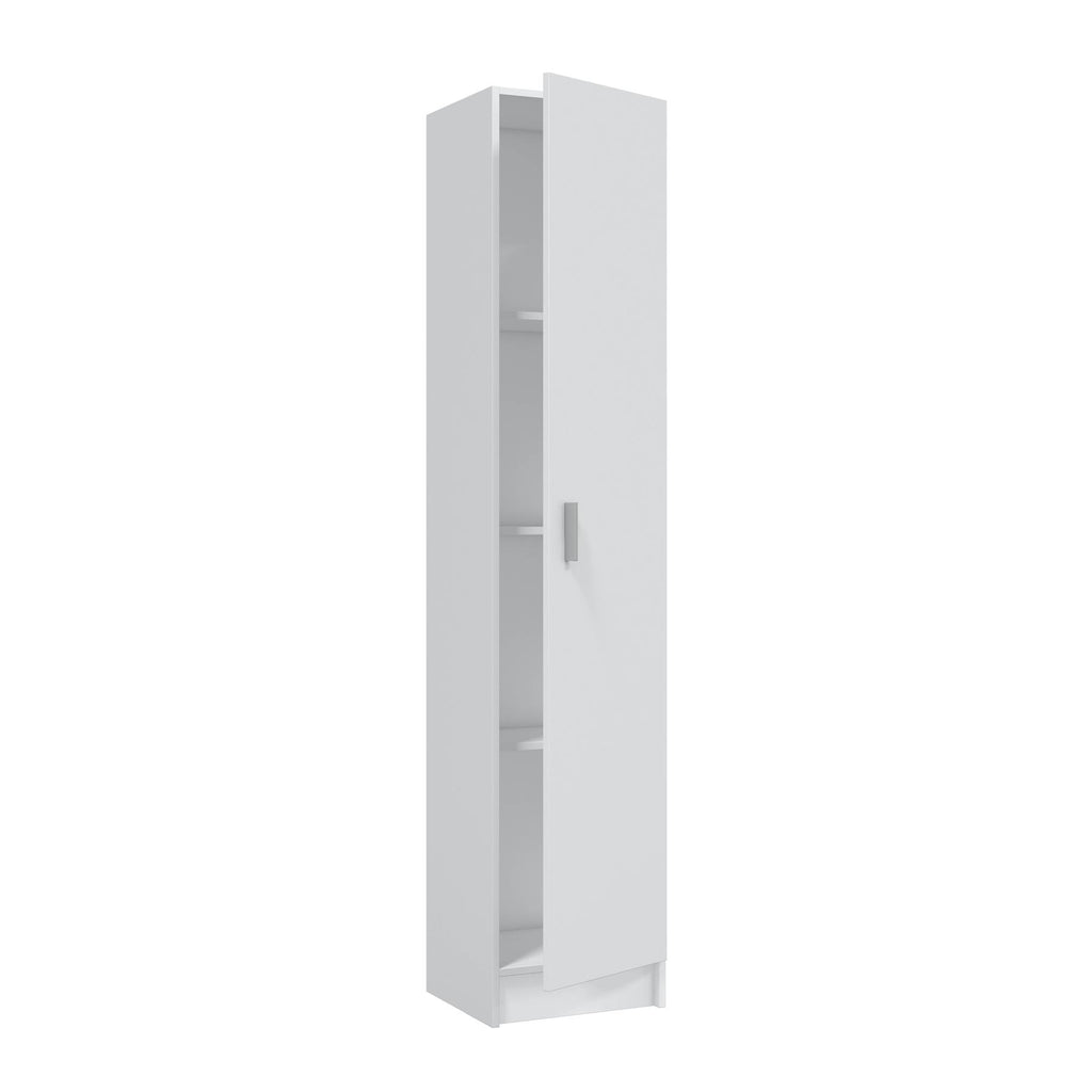 VITA White Utility Storage Cupboard - 1 Door Cabinet with 3 Shelves - Modular Storage for Kitchen or Utility Room