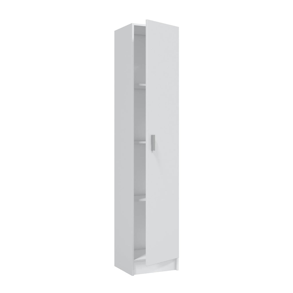 VITA White Utility Storage Cupboard - 1 Door Cabinet with 3 Shelves - Modular Storage for Kitchen or Utility Room.