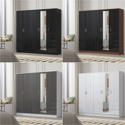 REFLECT 2pc Wardrobe Bundle - 3 Door Mirror + 2 Door Plain - 4 Colour Options