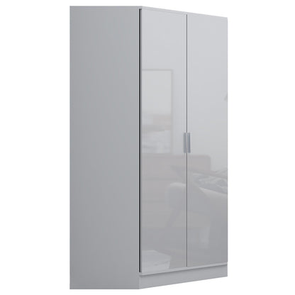 REFLECT Gloss Bedroom Furniture 2 Door Corner Wardrobe - 4 Colour Options