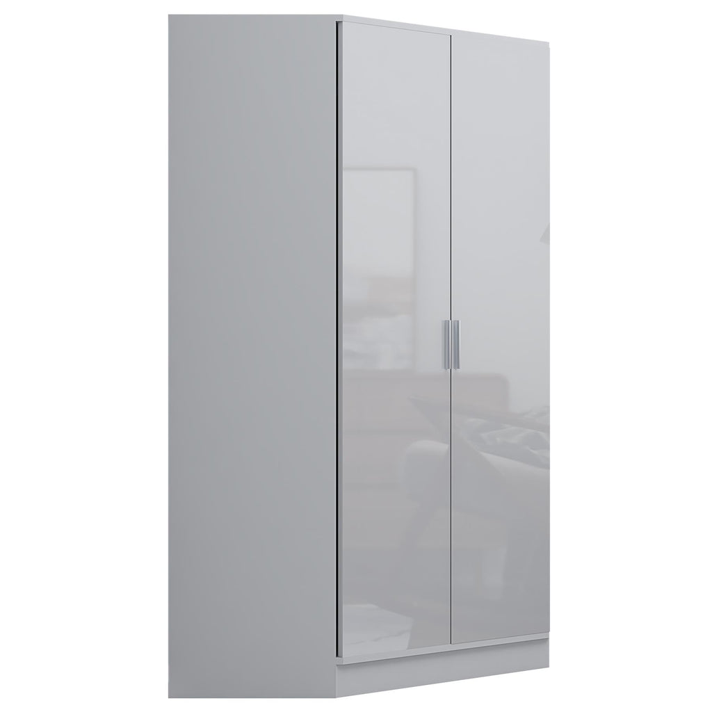 REFLECT High Gloss Bedroom Furniture Wardrobe Chest Bedside Desk Option in White