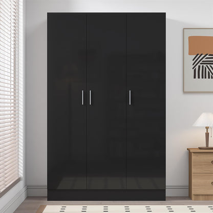 REFLECT Gloss Bedroom Furniture 3 Door Plain Wardrobe - 4 Colour Options