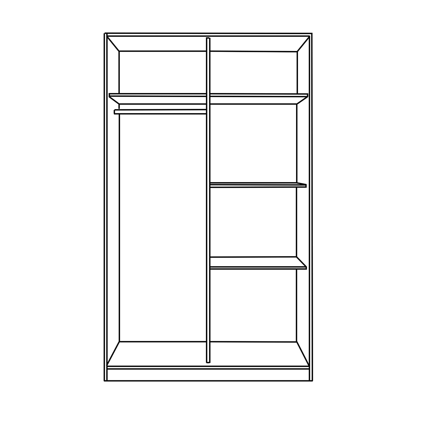 TOP 2 Door Large Modern Sliding Bedroom Wardrobe - White & Grey Finish