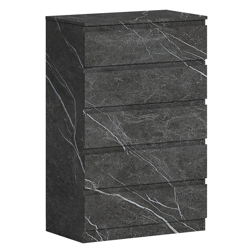 ZITA Bedroom Furniture Range Wardrobe Chest Bedside in Grey Marble Effect