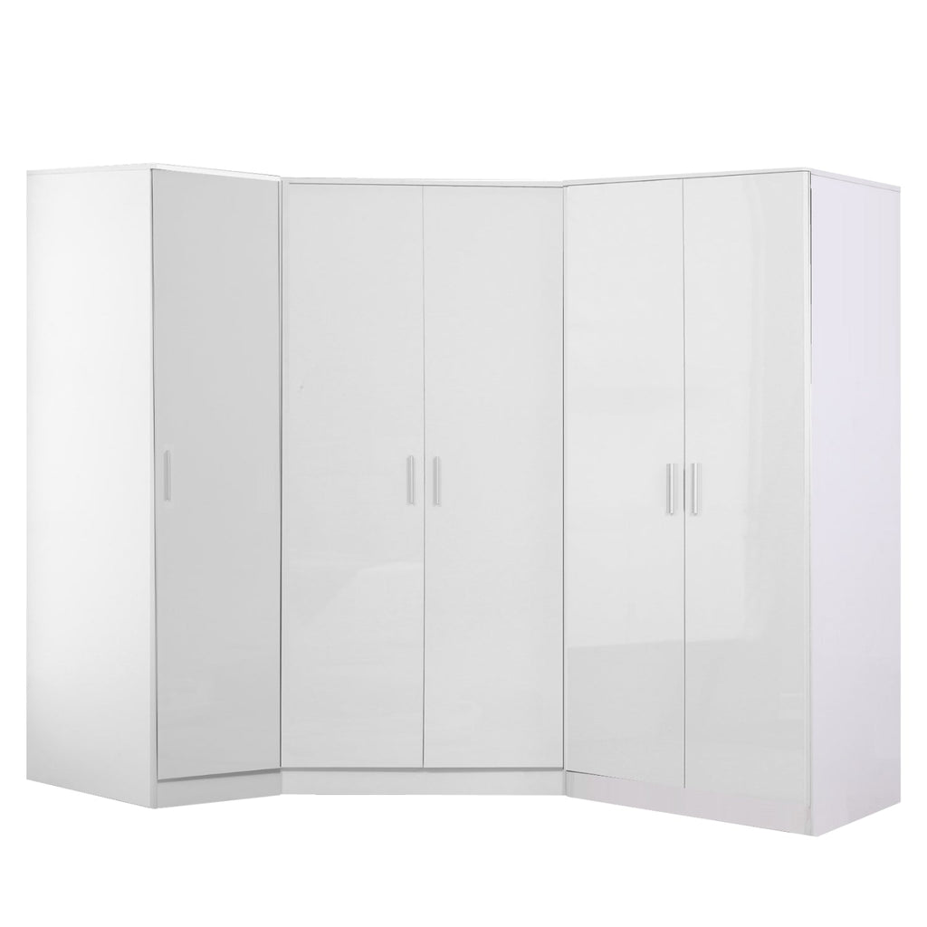 REFLECT Gloss 5 Door Wardrobe Bundle - 2 Door Corner + 2 Door + 1 Door Wardrobe