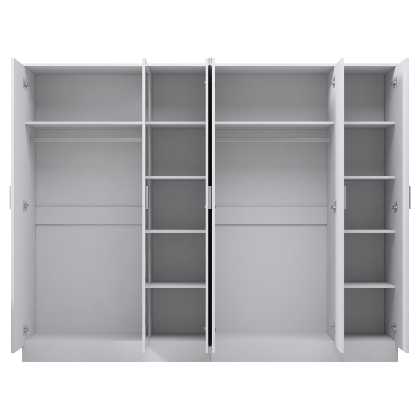 Reflect 2pc Wardrobe Bundle - 3 Door Mirror + 3 Door Mirror - White Gloss & Matt White