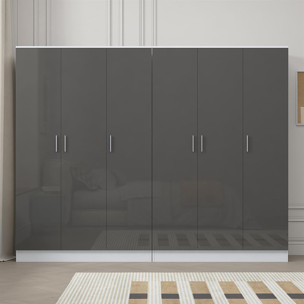 REFLECT 2pc Wardrobe Bundle - 3 Door Plain + 3 Door Plain - 4 Colour Options