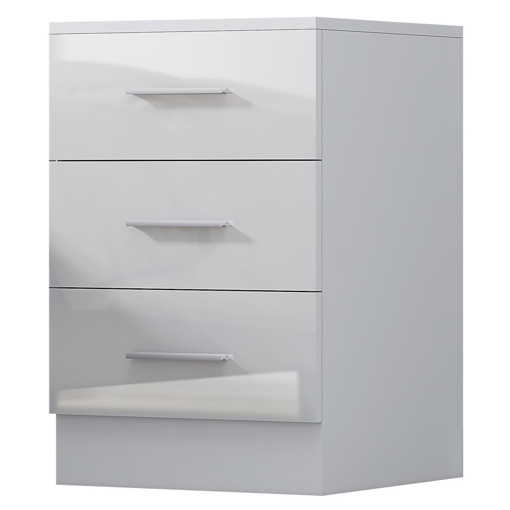 REFLECT Gloss Bedroom Furniture Wardrobe Chest Bedside Desk - 4 Colour Options