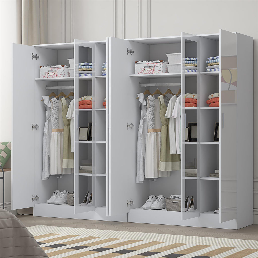 REFLECT 2pc Wardrobe Bundle - 3 Door Mirror + 3 Door Mirror - 4 Colour Options