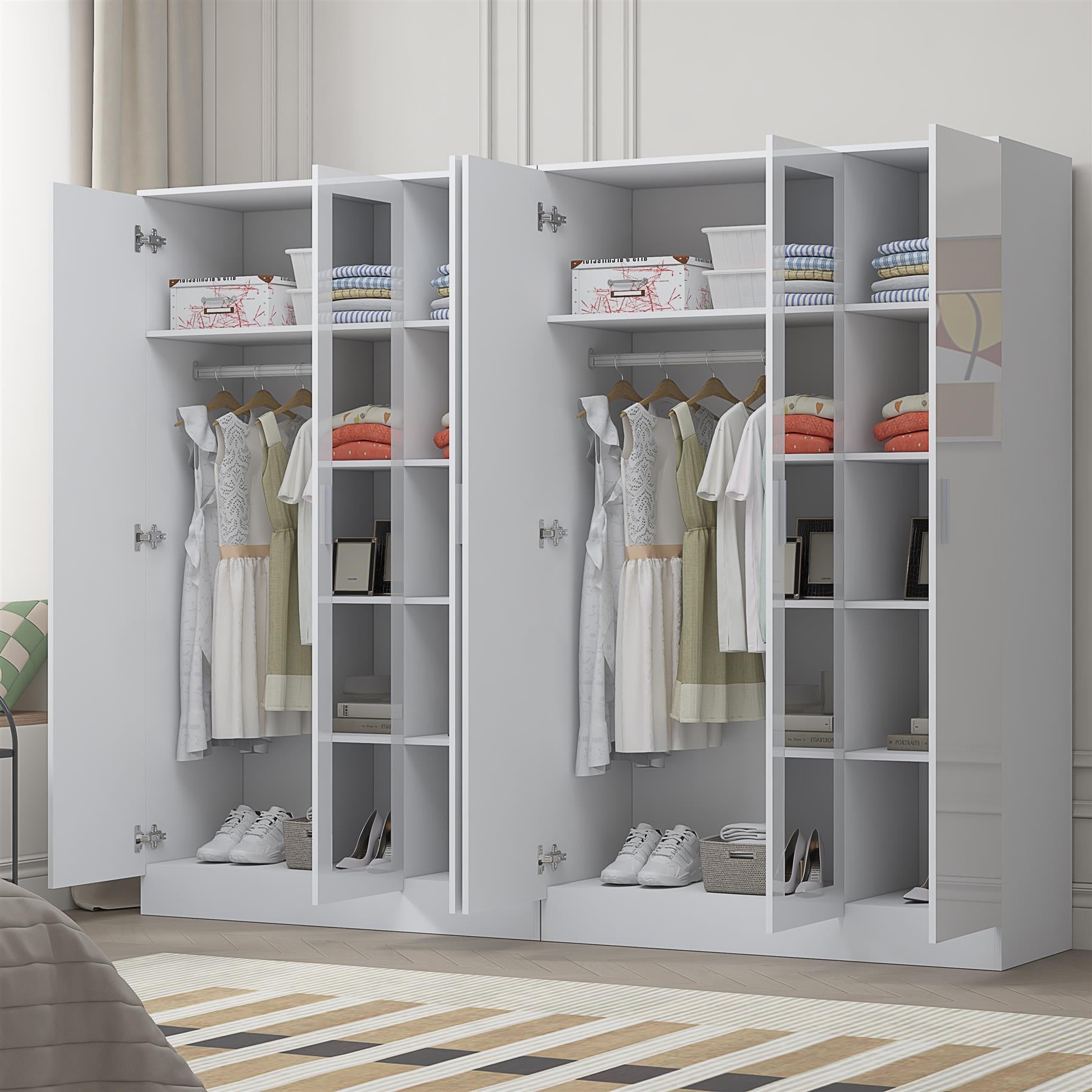 REFLECT 2pc Wardrobe Bundle - 3 Door Mirror + 3 Door Mirror - 4 Colour Options