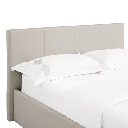 LUNA Faux Leather Ottoman Storage Bedframe in Beige 4 Size + Mattress Options