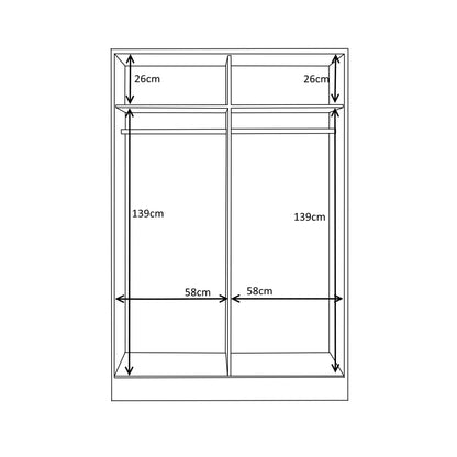 REFLECT Gloss Bedroom Furniture  2 Door Sliding Wardrobe - 4 Colour Options