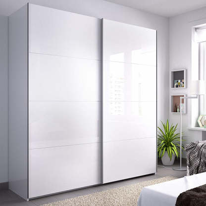 ARM White 2 Door Sliding Wardrobe 150cm Wide Contemporary Design