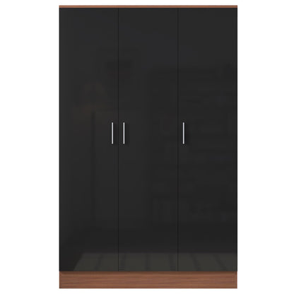 REFLECT Gloss Bedroom Furniture 3 Door Plain Wardrobe - 4 Colour Options