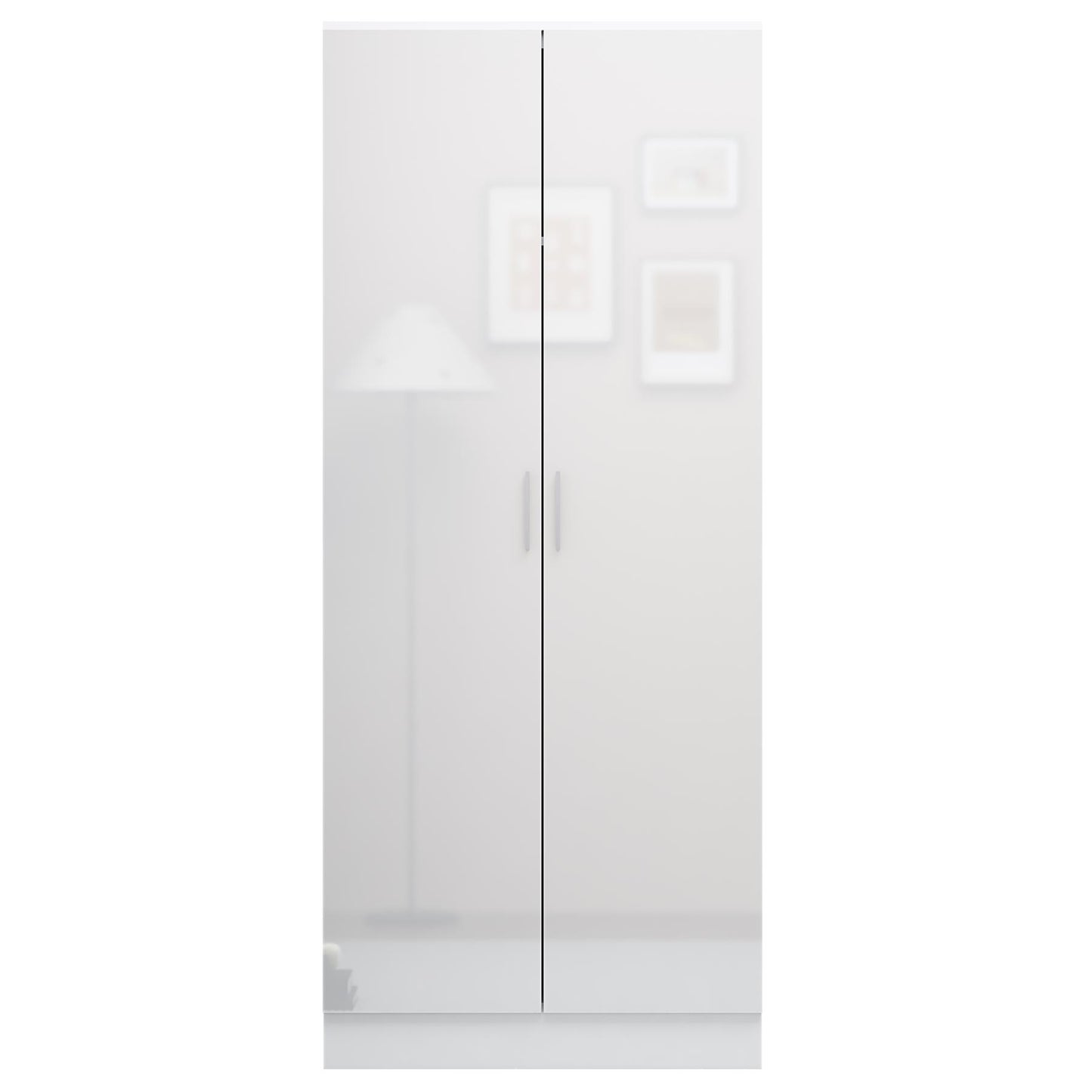 REFLECT High Gloss Bedroom Furniture Wardrobe Chest Bedside Desk Option in White