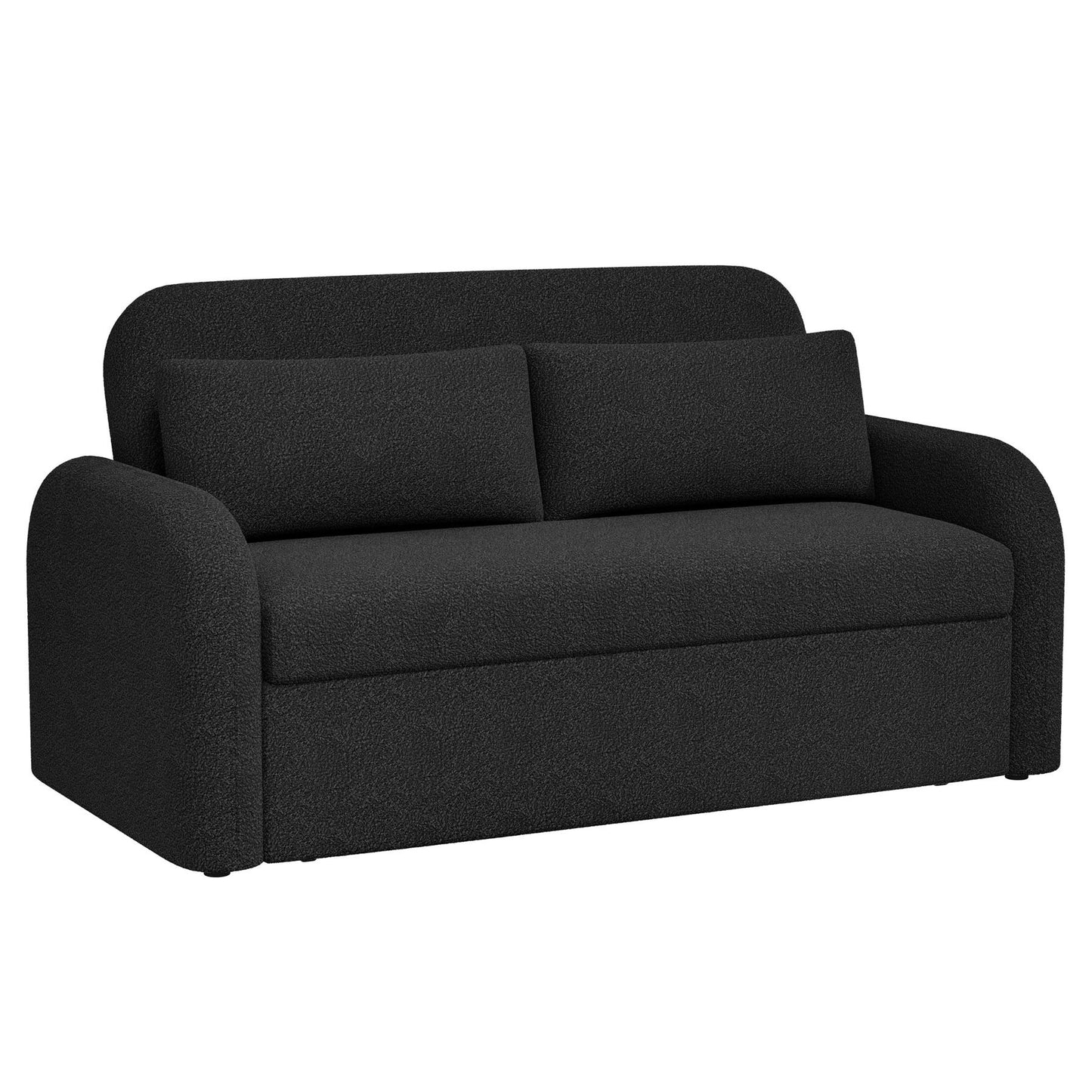 NOMA 2-Seater Boucle Pull Out Sofa Bed with Matching Cushions - Black