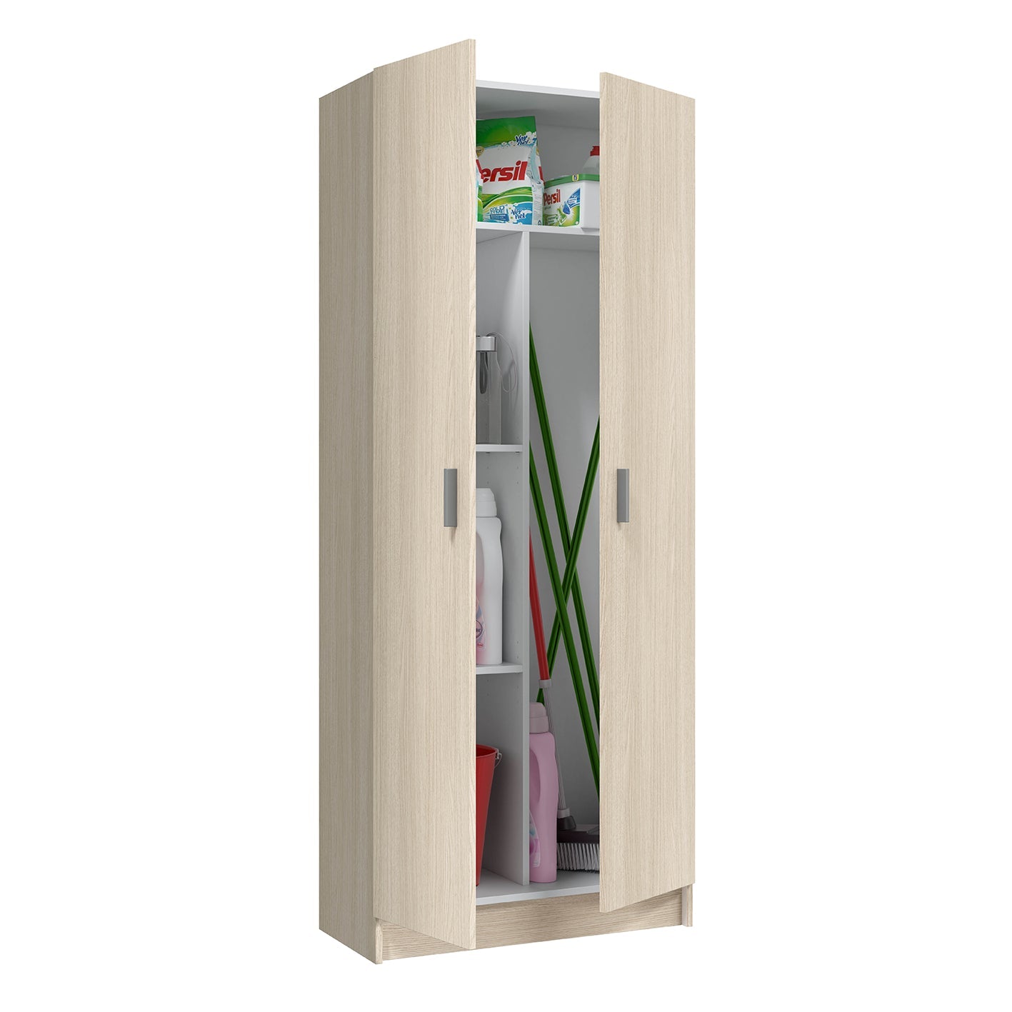 Vita 2 Door Kitchen Utility Room Cabinet - Oak Finish - H: 73cm x W: 180cm x D: 37cm.