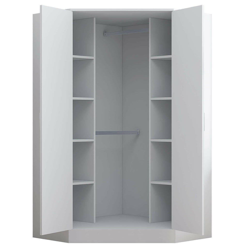 REFLECT Gloss 5 Door Corner Wardrobe Bundle Inc Corner + 3 Door Wardrobe Set