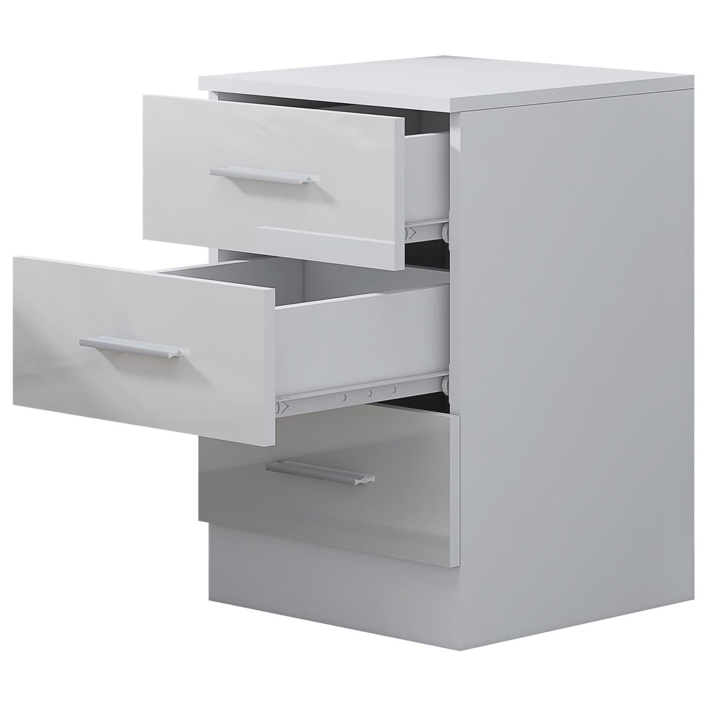 REFLECT High Gloss Bedroom Furniture Wardrobe Chest Bedside Desk Option in White