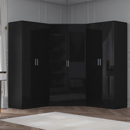 REFLECT Gloss 6 Door Wardrobe Bundle - 2 Door Corner + 2 Door + 2 Door Wardrobe