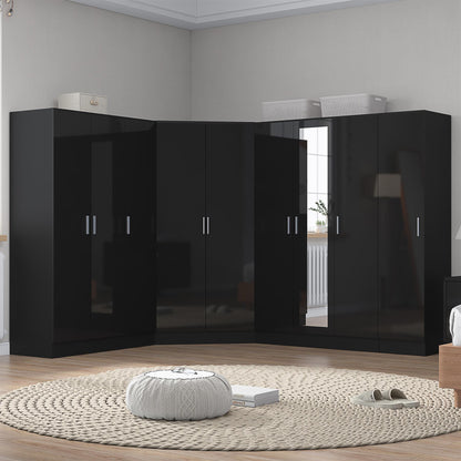 REFLECT Gloss 4pc Set - 2dr Corner Wardrobe + 3dr Mirror + 3dr Plain + 1dr Plain