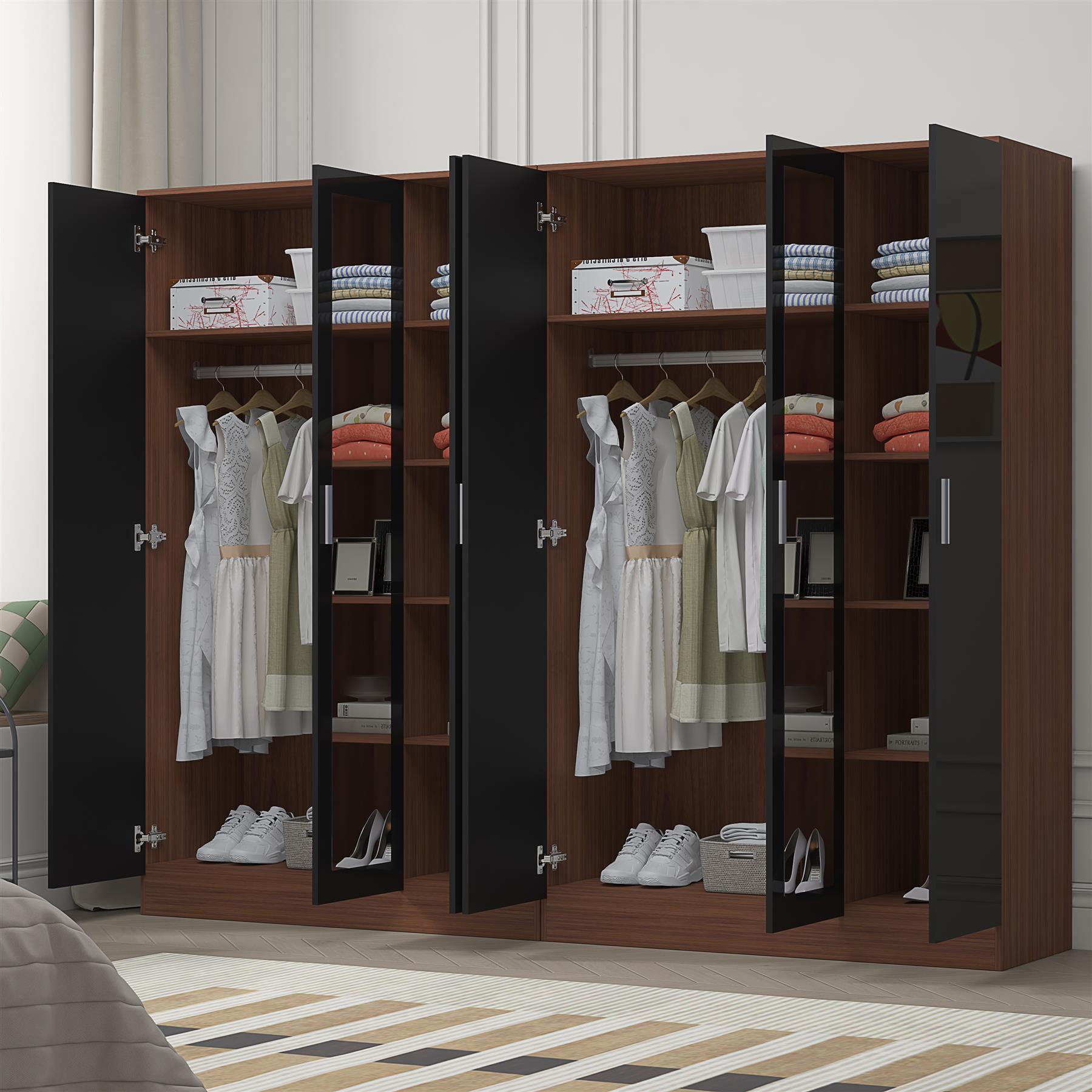 REFLECT 2pc Wardrobe Bundle - 3 Door Mirror + 3 Door Mirror - 4 Colour Options