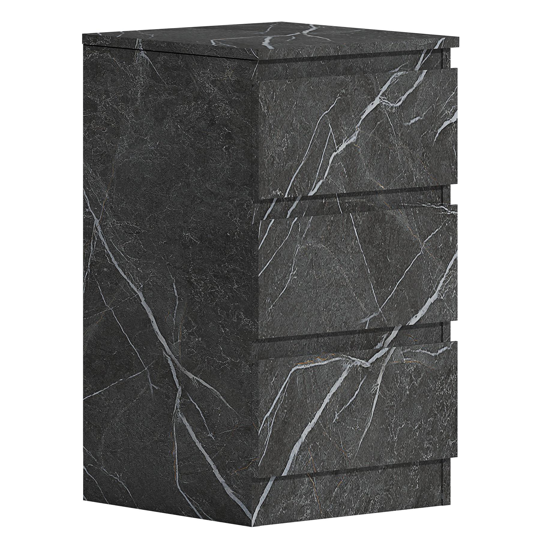 ZITA Bedroom Furniture Range Wardrobe Chest Bedside in Grey Marble Effect