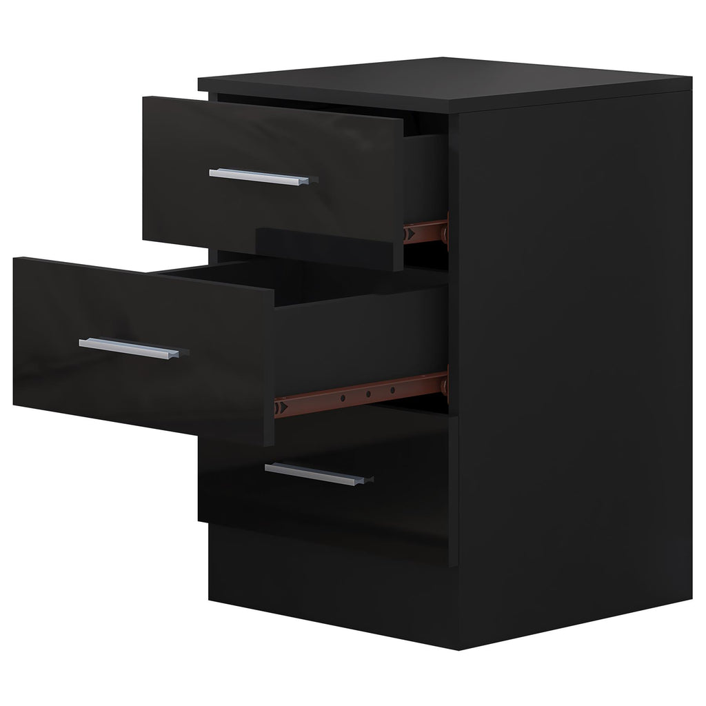 REFLECT Gloss Bedroom Furniture Wardrobe Chest Bedside Desk - 4 Colour Options