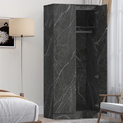 ZITA Bedroom Furniture Wardrobe Chest Bedside in White OR Grey Marble Colour