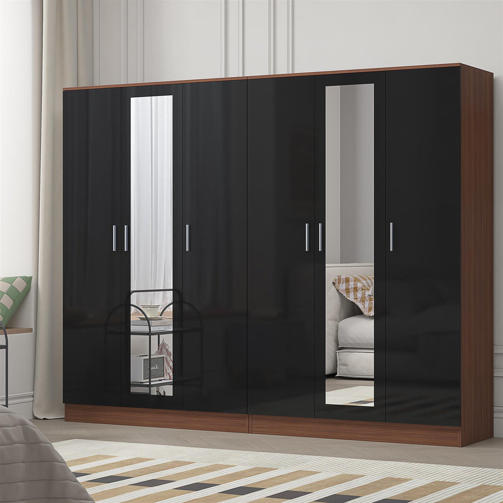 REFLECT 2pc Wardrobe Bundle - 3 Door Mirror + 3 Door Mirror - 4 Colour Options