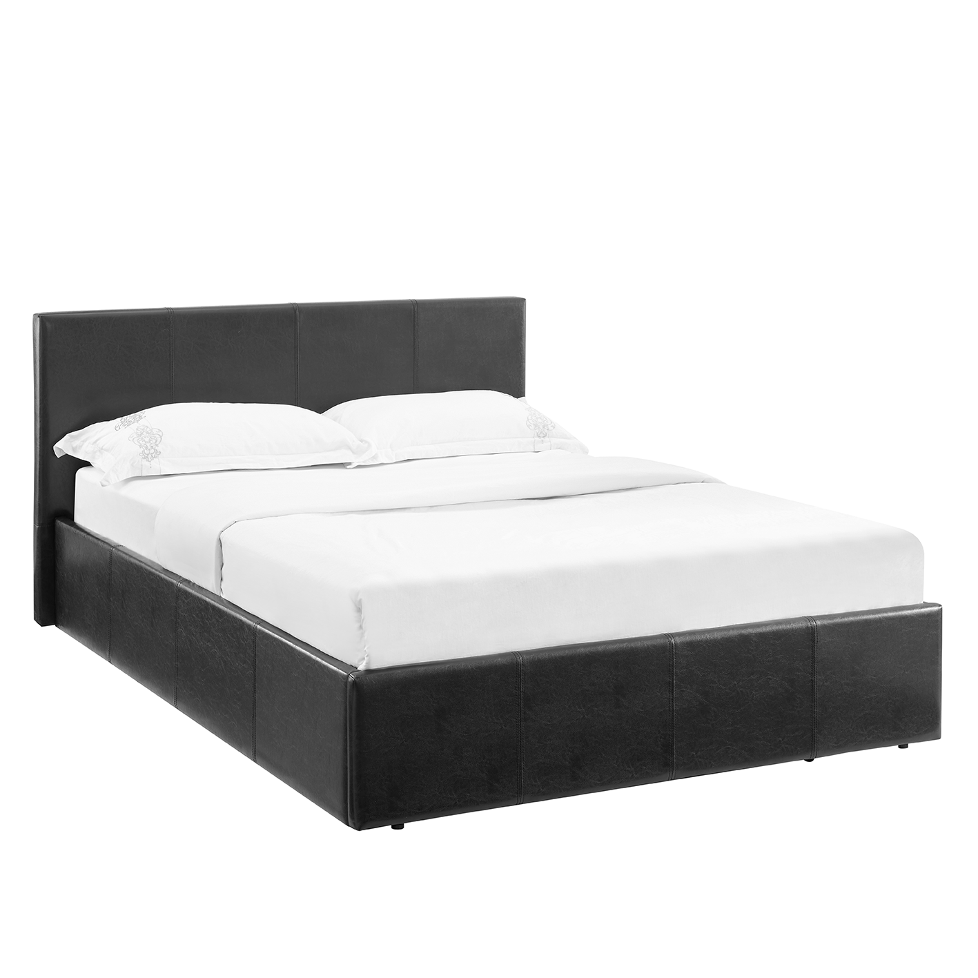 LUNA Faux Leather Gas Lift Ottoman Storage Bedframe in 4 Colour & Size Options