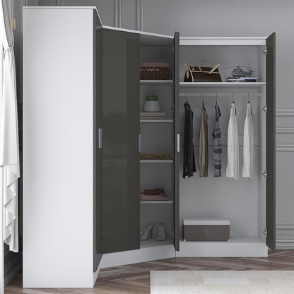 REFLECT Gloss 6 Door Wardrobe Bundle - 2 Door Corner + 2 Door + 2 Door Wardrobe