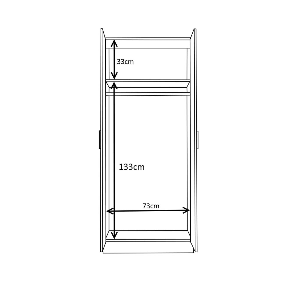 REFLECT High Gloss Bedroom Furniture Wardrobe Chest Bedside Desk - Black/Walnut