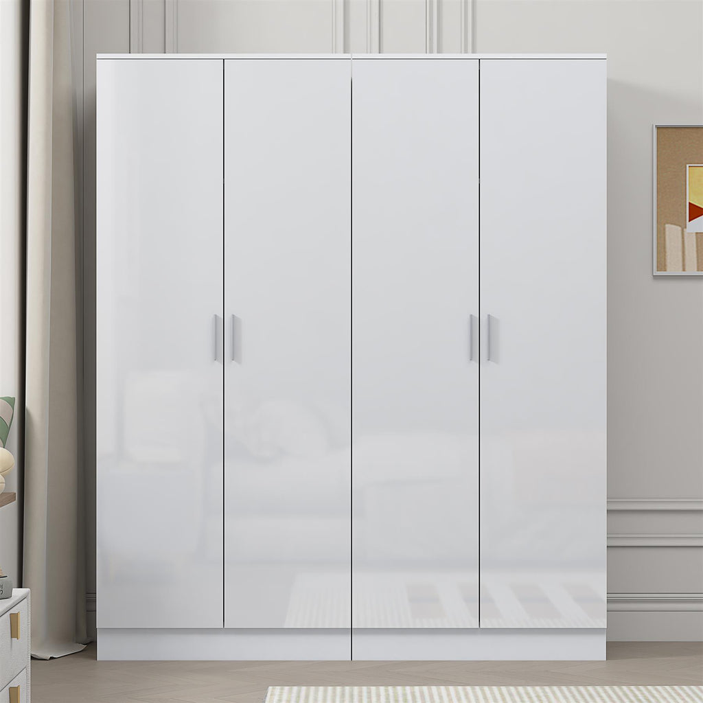 REFLECT - 2x 2 Door PLAIN Wardrobe Bundle - Gloss White / Matt White