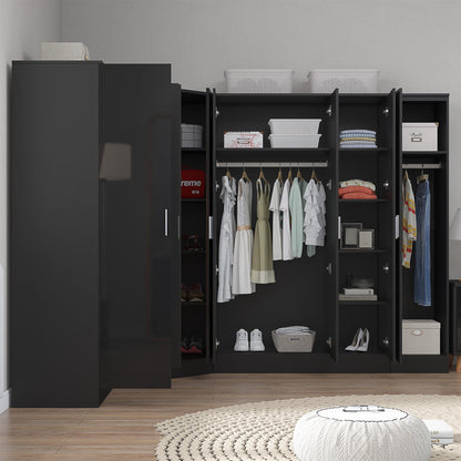 REFLECT Gloss Large 8 Door Corner Mirror Wardrobe Bedroom Furniture Bundle Set