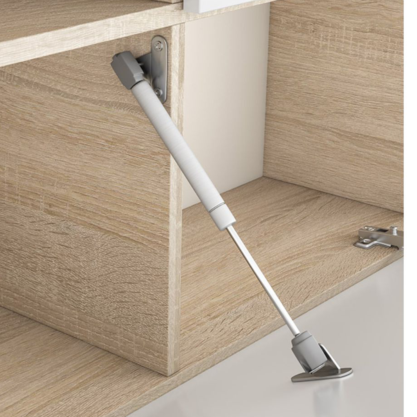 Modern Oak & White TV Unit with Glass Details and LED Lights- Media Storage for Living Rooms