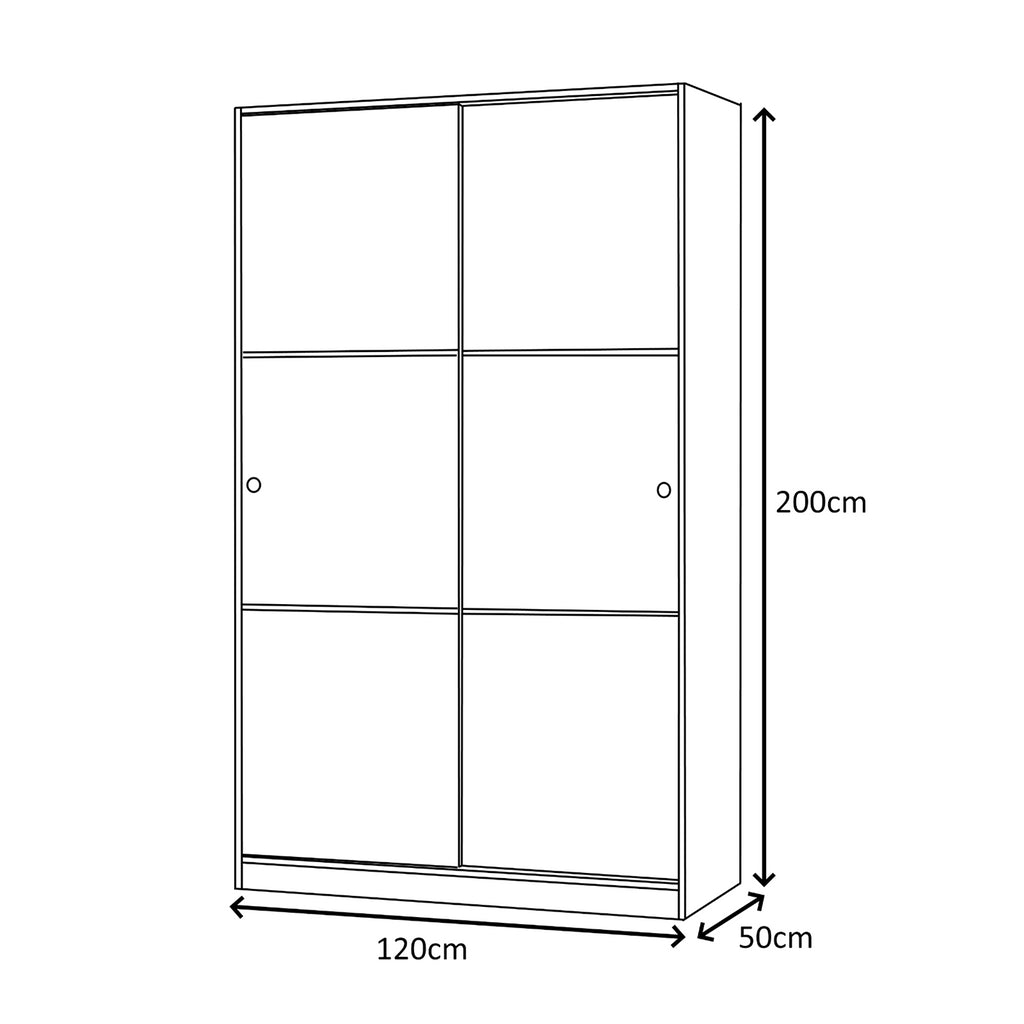 TOP White 2 Door Large Modern Sliding Bedroom Wardrobe