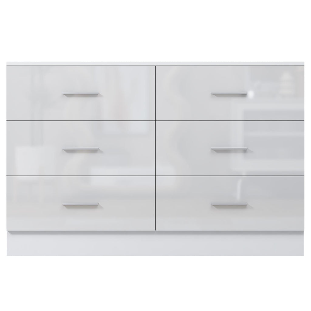 REFLECT High Gloss Bedroom Furniture Wardrobe Chest Bedside Desk Option in White