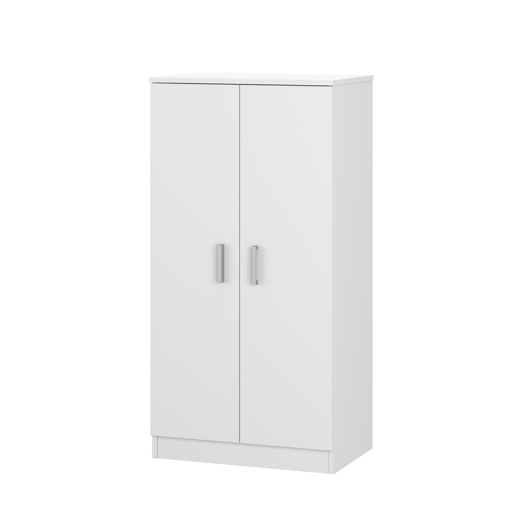 BELLINI White 2 Door Shoe Storage Cabinet - 6 Shelves Holds 20 Pairs - Space-Saving Design - H: 108cm x W: 55cm x D: 36cm.